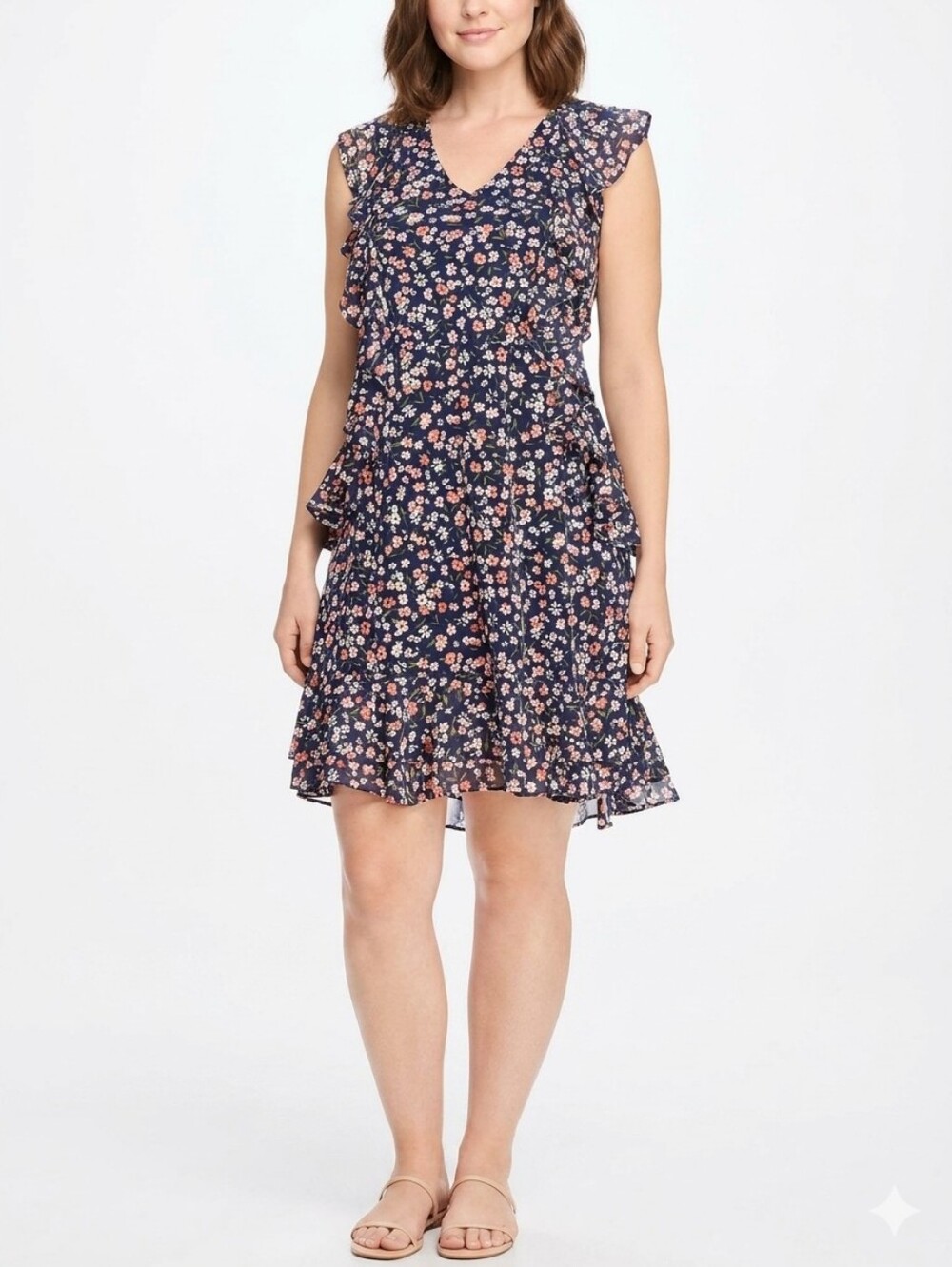 Michael Kors - Garden Patch - Floral Ruffle - Mini Dress - Sz. XL